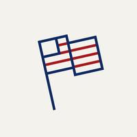 minimalistisches amerikanisches Strichgrafik-Logo-Icon-Design vektor