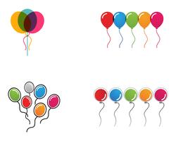 Festliche Ballone des Fliegenvektors, die mit glatten Ballonen für Feiertag glänzend sind vektor