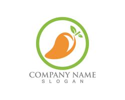 Mango logotyp och ikon frukt vektor mall