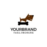 ben och hund logo design koncept mall vektor