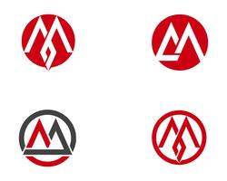 M Brief Logo Business Template Vektor Icon,