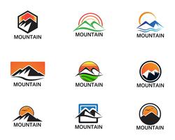 Minimalistiska Landscape Mountain logotyp design inspirationer vektor