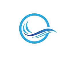 Wasserwellensymbol und Ikone Logo Template-Vektor vektor