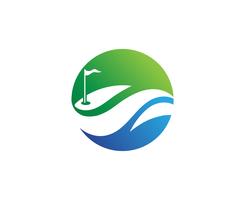 Golfclubikonen-Symbolelemente und Logo vector Bilder