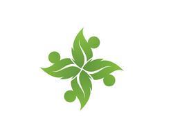 menschengemeinschaft blattgrün natur gesundheit logo und symbole vektor