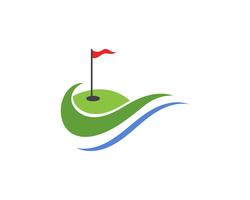 Golfclubikonen-Symbolelemente und Logo vector Bilder