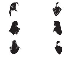 Hijab kvinnor svart silhuett vektor ikoner app