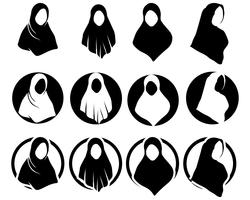 Hijab-Vektorschwarzschablonen vektor