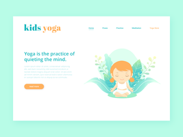 Kids Yoga Landing Page Vector Mall