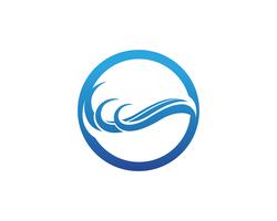 Wasserwellensymbol und Ikone Logo Template-Vektor vektor