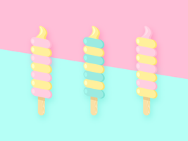 Popsicles-Sommer-Knall-Vektor-Hintergrund