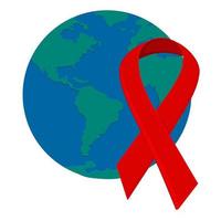 Aids-Bewusstseinsband, Aids-Bewusstseinssymbol, Vektorillustration vektor