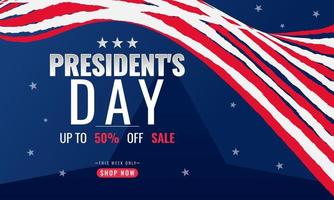 president dag bakgrund säljfrämjande reklam banner mall med amerikanska flaggan design vektor