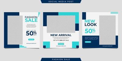 Sammlung von Social-Media-Post-Banner-Template-Designs. für digitales Marketing, Promotion-Markenmode usw vektor