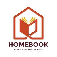 Home-Buch-Vektor-Logo-Vorlage. dieses Design verwendet Haussymbol. für die Ausbildung geeignet. vektor