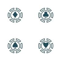 Casino-Chip-Symbol Poker-Chip-Vektor-Symbol-Logo Casino-Chips für Poker oder roulette.Vektor-Illustration isoliert auf weißem Hintergrund vektor