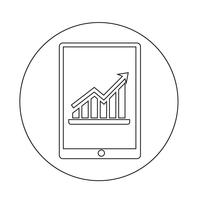 Diagramm In Tablet PC-Symbol vektor