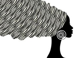 Afrikanischer Zebra-Tierdruck-Turban-Kopfwickel, Porträt-Schönheitsfrau in Afro-Frisuren, Logo-Design schwarze Frauen-Haarkleid, Vektor-Afrika-Ethno-Vorlage isoliert auf weißem Hintergrund vektor