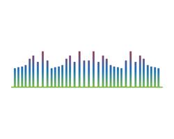 Wellenmusikanmerkungs-Symbollogo und -ikonen vektor