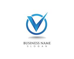 V-logotyp affärs-och symbolmall vektor