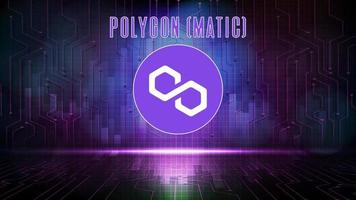 abstrakt futuristisk teknik bakgrund av polygon matic pris graf diagram mynt digital kryptovaluta vektor