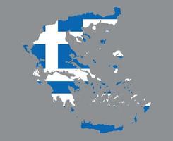 Grekland flagga nationella Europa emblem karta ikon vektor illustration abstrakt designelement