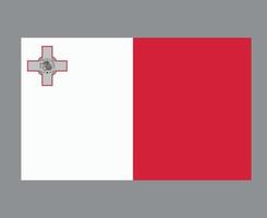 malta flagga nationella Europa emblem symbol ikon vektor illustration abstrakt designelement