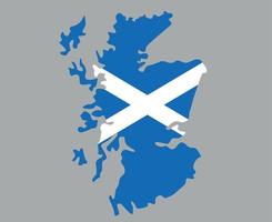 Skottlands flagga nationella Europa emblem karta ikon vektor illustration abstrakt designelement