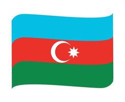 Azerbajdzjan flagga nationella Europa emblem band ikon vektor illustration abstrakt designelement