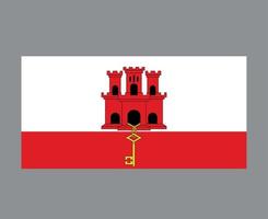 gibraltar flagga nationella Europa emblem symbol ikon vektor illustration abstrakt designelement