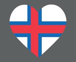 Färöer-Inseln Flagge national Europa Emblem Herz Symbol Vektor Illustration abstraktes Gestaltungselement