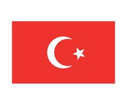 Turkiet flagga nationella Europa emblem symbol ikon vektor illustration abstrakt designelement