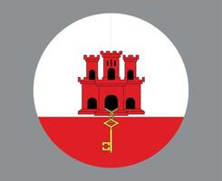 Gibraltar Flagge nationales Europa Emblem Symbol Vektor Illustration abstraktes Gestaltungselement