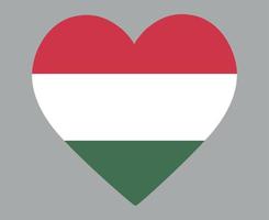 Ungarn Flagge national Europa Emblem Herz Symbol Vektor Illustration abstraktes Gestaltungselement