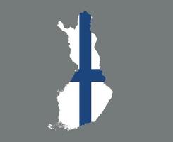 finland flagga nationella Europa emblem karta ikon vektor illustration abstrakt designelement