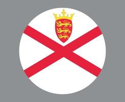 Jersey-Flagge nationales Europa-Emblem Symbol Vektor Illustration abstraktes Gestaltungselement