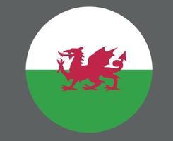 wales flagga nationella Europa emblem ikon vektor illustration abstrakt designelement