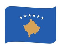 kosovo flagga nationella Europa emblem band ikon vektor illustration abstrakt designelement