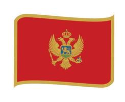 montenegro flagga nationella Europa emblem band ikon vektor illustration abstrakt designelement