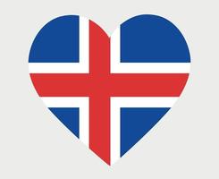 Island Flagge nationales Europa Emblem Herz Symbol Vektor Illustration abstraktes Gestaltungselement