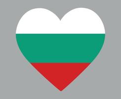 Bulgarien Flagge national Europa Emblem Herz Symbol Vektor Illustration abstraktes Gestaltungselement