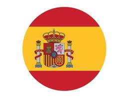 Spanien Flagge nationales Europa Emblem Symbol Vektor Illustration abstraktes Gestaltungselement