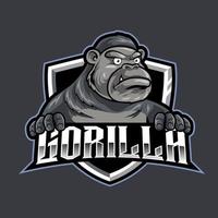 gorilla maskot esport logotyp illustration vektor