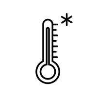 Thermometer-Ikonen-Vektor des kalten Wetters