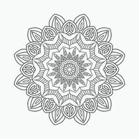 dekoratives florales Mandala-Muster zum Ausmalen von Seiten. Mandala-Ornament-Vektor im traditionellen indischen Stil. Malvorlagen für Kinder. Mandala Dekoration Ornament Linie Kunstvektor. Indisches Mandala. vektor