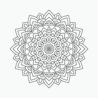 Blumenmandala Dekorationselement Strichzeichnungen. Blumenmandala im arabischen Stil zum Färben von Seitenvektoren. Malvorlagen für Kinder. traditionelle arabische Dekoration Mandala Strichzeichnungen. kreisförmiges Mandala-Muster. vektor