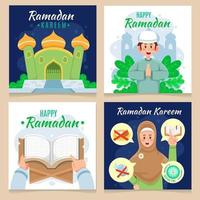 ramadhan fastemånaden inlägg på sociala medier vektor