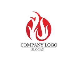 Brandflamma Logo Mall vektorikon Olja gas och energi vektor