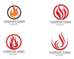 Brandflamma Logo Mall vektorikon Olja gas och energi vektor