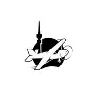 luftfahrt logo spaß schwarz modernes design idee flugzeug business vektor